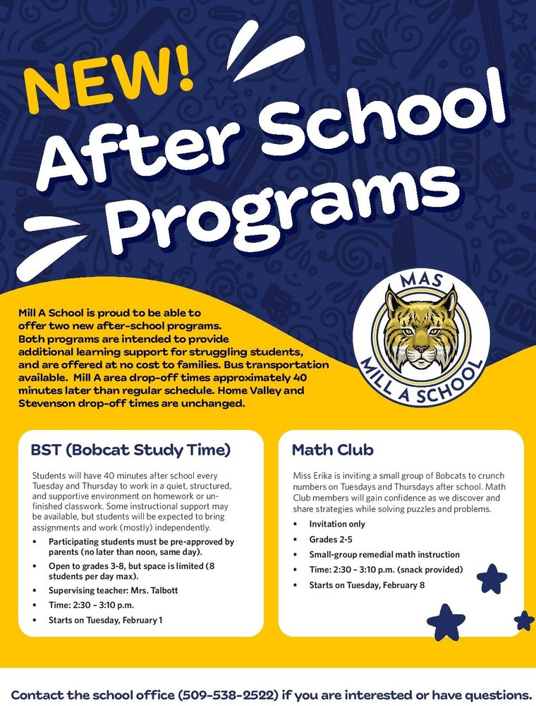 MAS After School Program flyer